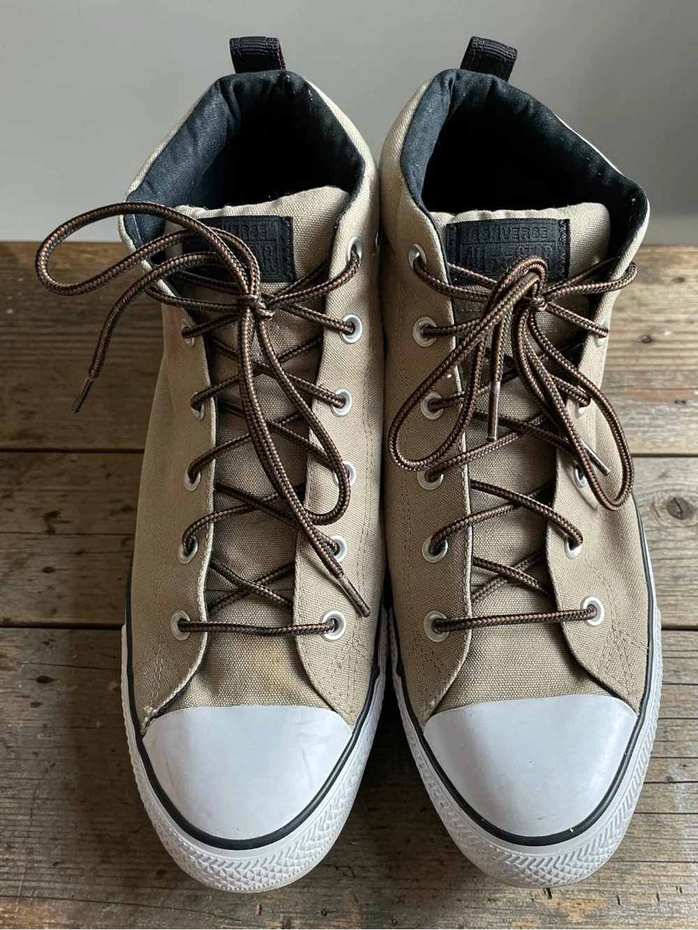 Converse CTAS Street Mid, Khaki/Black/White - Men’s 12, Women’s 14